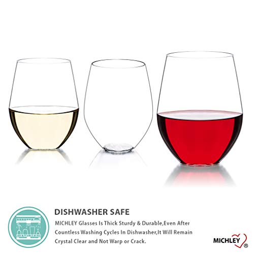 MICHLEY Unzerbrechlich Tritan-Kunststoff weingläser 470 ml trinkglas gläser fur Camping Party, BPA-frei plastik Tasse… – Bild 5