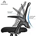 Ergousit Mid-Back Mesh Office Chair, Ergonomic Desk Chairs Swivel Computer Task Chairs with Adjustable Height and Flip-up Armrest - Lumbar Support and Sponge Cushion in Black (Black)
