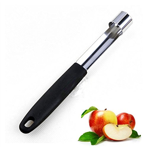 Stainless Steel Apple Core Remover,Fruit Corer Remover Tool for Home & Kitchen with Sharp Serrated Blade (Black)