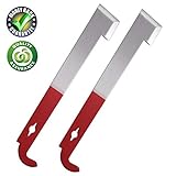 Winzwon Beekeeping Supplies j Hook Hive Tool 2 Pack Stainless Beekeeping Frame Lifter and Scraper with Red Part for Beekeepers