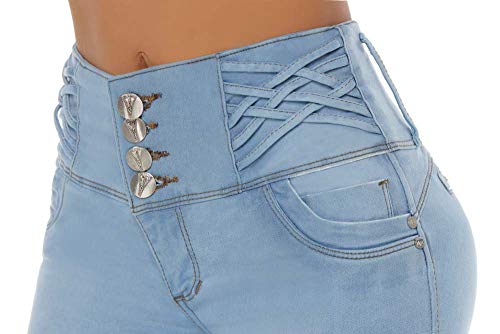 VEROX JEANS Pantalones Colombianos Cintura alta Levantacola 3805 Light Blue  | Pricepulse