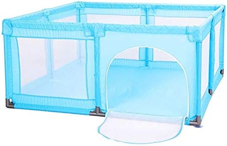 Playpens Large Play Yard for Kids/Baby/Toddler, Indoor Safety Playard Play Center Fence with Breathable Mesh (color : Blue)