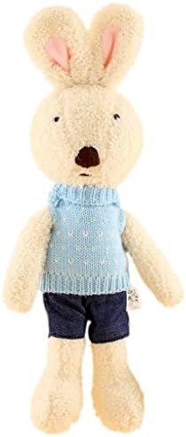 JIARU Stuffed Animals Toys Easter Rabbits Bunny Plush with Removable Clothes (White 1, 16 Inch)