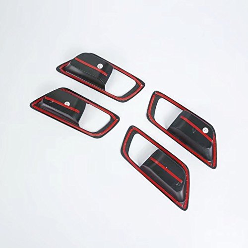 2016-2018 For Toyota C-HR Interior Door Handle Bowls Cover Decor Trim ABS Plastic 4pcs (Black) - Thumbnail 4
