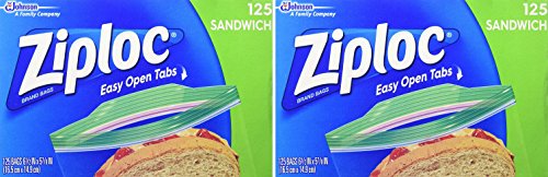 Ziploc Sandwich Bags, 6.5 x 5.875-Inch (16.5 cm x 14.9 cm) Pack of 250