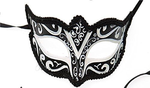 FABULUOS Luxury Butterfly Metal Venetian Masquerade Mask For Women M3112 (White)