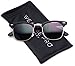 WearMe Pro Retro Classic Metal Half Frame Horn Rimmed Sunglasses
