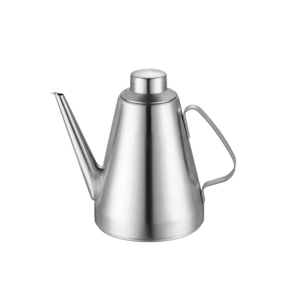Housoutil Stainless Steel Oil Dispenser Bottle Small Size 500Ml Leakproof Oil Pot with Extra Long Spout for Olive Vinegar Soy Sauce Kitchen Use