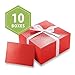 PACKHOME 10 Red Gift Boxes 8x8x4 Inches, Christmas Gift Boxes, Paper Gift Boxes with Lids for Gifts, Crafting, Cupcake Boxes, with Greeting Cards and Satin Ribbons Glossy with Grass Texture