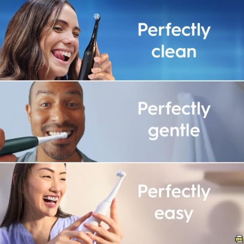 Oral-B iO2 Electric Toothbrush, 1 Gentle Care Toothbrush Head, 1 Travel Case, 1 Travel Refill Holder, Oral B Toothbrush Adults (Night Black), Designed by Braun, 2 Pin UK Plug
