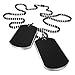 INBLUE Men's 2 PCS Alloy Enamel Pendant Necklace Black Army Style Name Double Dog Tag 27 Inch Chain