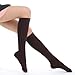 Fytto 1020 Women’s Compression Socks, Opaque 15-20mmHg Hosiery, Flight Stockings – Smooth-Knit Professional Support for Business & Travel, Brown, Large