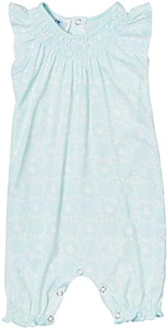 Smocked Girl's Playsuit by Nohi Kids (12 to 18 Months, Blue Floral)