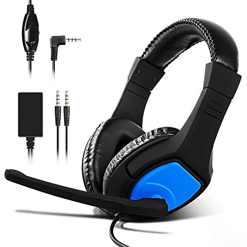 Gaming Headset, STOGA Switch Headset with Noise Canceling Mic & Audio Chat Adapter for N-Switch，PS4 Headset with Surround Sound Stereo, Compatible with N-Switch, PS4, PC, Mobile（Adapter Include）