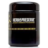 Herb Preserve Half Oz (250 Ml) Capacity Medium Size Screwtop Jar Black Ultraviolet Refillable Glass Stash