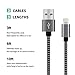 Aokesi iPhone Charger 3Pcs 3ft 6ft 10ft Nylon Braided 8Pin Lightning to USB Cable Cord Charger Compatible with iPhone 7 7 Plus 6 6s 6 plus 6s plus, iPhone 5 5s 5c,iPad, iPod and More(Black)