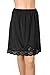 Gemsli Elegance, Nylon Half Slip with Novelty Lace, Cling Free, 2X-20 Inches Black