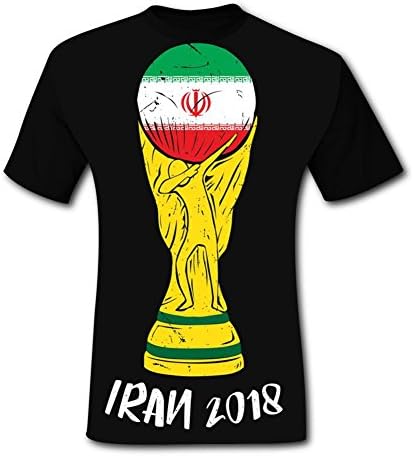 Yind1tt 2018 Russia FIFA World Cup Iran T-Shirts Tshirt Short Sleeve Tee for Men XXL