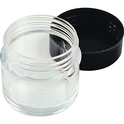 Healthcom 10 Gram Jar,10 ML Jar, Cosmetic Sample Storage Containers New Plastic Empty Black Lid For Make Up Eye Shadow Creams Lip Balm Lotions,50 Pcs