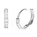 Sterling Silver Cubic Zirconia Huggies Huggy Baby Hoop Earrings
