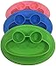 Round Silicone Frog Suction Placemat for Children, Kids, Toddlers, Babies Highchair Feeding Tray or Kitchen Dining Table with Built in Plate and Bowl, Comes with Travel Bag by Salbree, Green