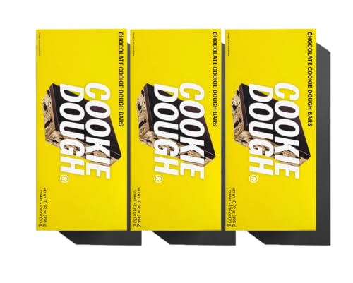 Mid-Day Squares Cookie Dough Protein Chocolate Bars, 33g each, 3 Packs (36 Squares) | Made with Real Chocolate, 6g Plant Protein, 4g Fiber, Gluten Free, Plant-Based