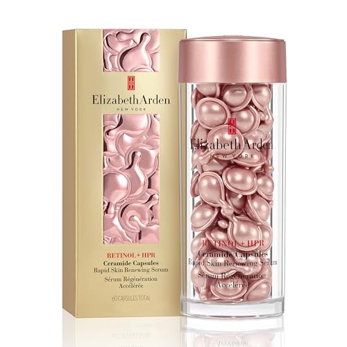 Elizabeth Arden Retinol + HPR Ceramide Capsules Rapid Skin Renewing Serum (60 pcs) Anti-Ageing Skincare to Smooth Fine Line & Wrinkles, Retexturize Skin, for Day & Night
