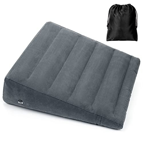 Photo 1 of USHMA Inflatable Wedge Pillow, Portable Travel Wedge Pillow, Fast Inflation & Deflation Inflatable Wedge Pillows for Travel, Blow Up Wedge Pillow Suitable for Travel Home Sleeping Back Knee Bed