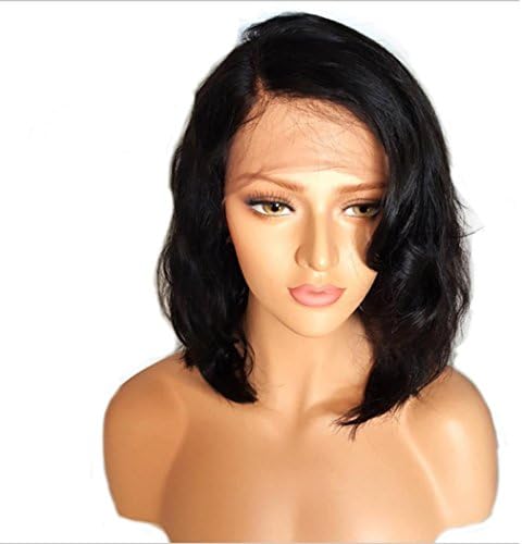 Yeefant Brazilian Less Lace Front Full Wig Bob Wave Black Natural,14 Inches