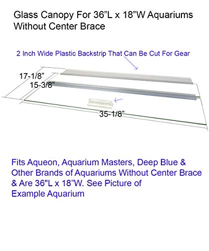 Blue Spotted Glass Canopy Single Piece for Aquariums Without Center Braces (for Tank Without Center Brace, 36″ L x 18″ W)