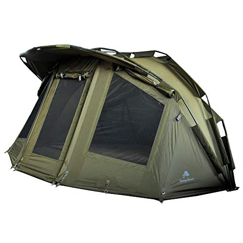 CampFeuer Angelzelt Storm | 2 Mann Karpfenzelt für Angler mit 3000 mm Wassersäule | wasserdicht | 2 Mann Bivvy Tent Anglerzelt | Fischerzelt mit Boden