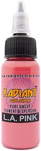 Radiant Colors Tattoo Ink Professional Tattooing Inks Fluid Vegan Pigments 1/2 oz Half Ounce L.A. Pink