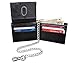 Juzar Tapal Collection Genuine Leather RFID Blocking Bifold Wallet for Men, Stylish Bifold, Stainless Chain, Flip-up Window ID (J521BF-WC, Black)