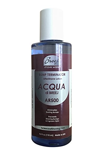 BREEJ Fragranced Anti-Bump, Anti-Ingrown Hairs Aftershave Lotion for Smooth Bump Free Skin, 4 Oz (ACQUA DI BREEJ AR500)