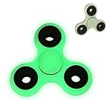 SEENFUN Luminous Tri-Spinner Fidget Toy Stress Reducer Relief EDC ADHD Autism Finger Toy for Killing Time Gray-White