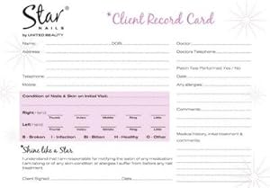 Client Nail Record Cards X 50 Star Nails Record Cards: Amazon.co.uk ...