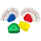 YH Triangle Shaped Hands-Free Poker Playing Card Rack Holder Set of 4