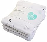 Kelham and Cole Muslin Baby Swaddle Blankets (White/Grey) 3 Pack. Extra Large 47 X 47 Inch Softest and Breathable Gender Neutral Cotton Swaddles - Multipurpose Swaddling and Receiving Blankets