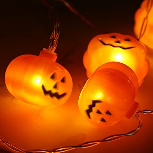 VGOODALL Pumpkin String Lights,20 LED 2 Modes Halloween String Lights Holiday Lights for Outdoor Indoor Party Decor