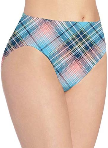 HappyTra Women's Hipster Panties Pixel Pattern Check Vector Polyester Soft Bikini Brief Underwear