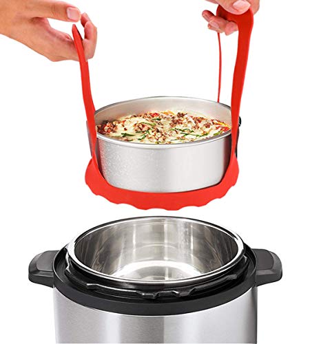 image for Lawei 2 Pack Presure Cooker Sling - Red Silicone Bakeware Sling for Po