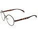 PenSee Oval Round Circle Eye Glasses Large Oversized Metal Frame Clear Lens