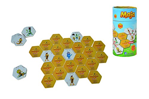 Eichhorn 109345404 - Biene Maja Bilder-Memo-Domino Spiel, 28 Steine mit 14 bunt bedruckten Biene Maja Motiven