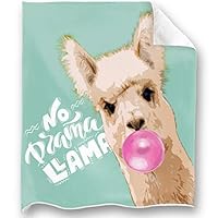 Loong Design No Drama Llama Throw Blanket Super Soft, Fluffy, Premium Sherpa Fleece Blanket 50