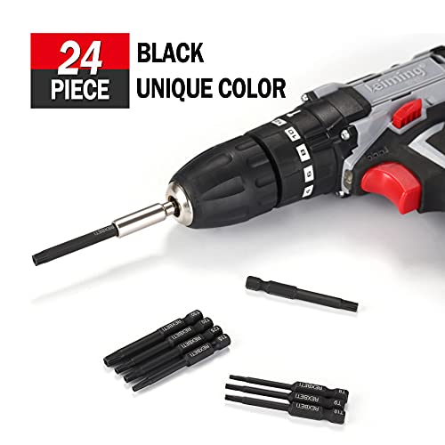 REXBETI 24 Piece Torx Head Screwdriver Bit Set, 1/4 Inch Hex