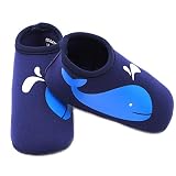 SUIEK Baby Boys Girls Swim Water Shoes Infant Pool Beach Sand Barefoot Aqua Socks (S (Sole Length 4.9 inches, 6-12 Months), Dark Blue)