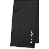 MISSION On-The-Go Cooling Towel - Soft, Lightweight Fabric - Cools Up to 2 Hours - UPF 50 Sun Protection - Machine Washable (Black)