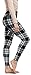 LMB Lush Moda Extra Soft Leggings with Designs- Variety of Prints Yoga Waist - 769YF Black White Plaid B5