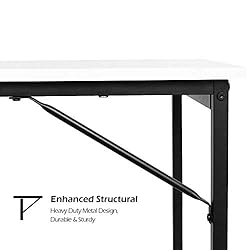 Lufeiya Computer Desk White Writing Table for Small