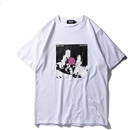 Mootin Mens Cotton Vision Sound Print Crewneck Short Sleeve T-Shirt White L